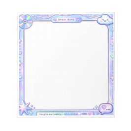 Bloco De Notas Kawaii Y2K Cyber Pastel Brain Dump Notepad Design