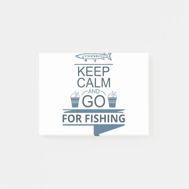 Bloco De Notas Keep calm and go for fishing (Frente)