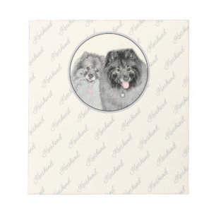 Bloco de Notas Keeshond Gráficos Keeshond Mãe e Fi