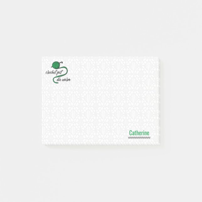 Bloco De Notas Kelly Green Crochet Rápido, Morra Quente (Frente)
