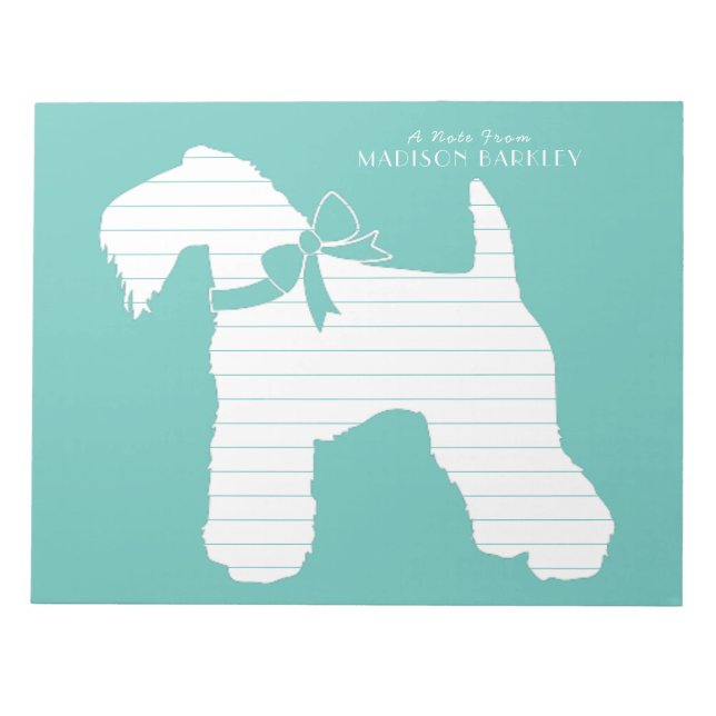 Bloco De Notas Kerry Blue Terrier Dog Puppy (Frente)