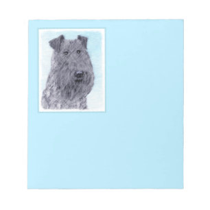 Bloco De Notas Kerry Blue Terrier pintando uma pintura cãozinha 