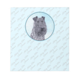Bloco De Notas Kerry Blue Terrier pintando uma pintura cãozinha o