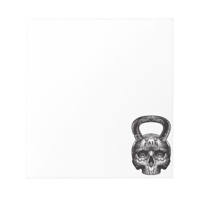 Bloco De Notas Kettlebell Skull - Motivação do Workout Gym (Frente)
