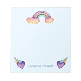 Bloco De Notas Kids Rainbow Watercolor | Adicionar nome