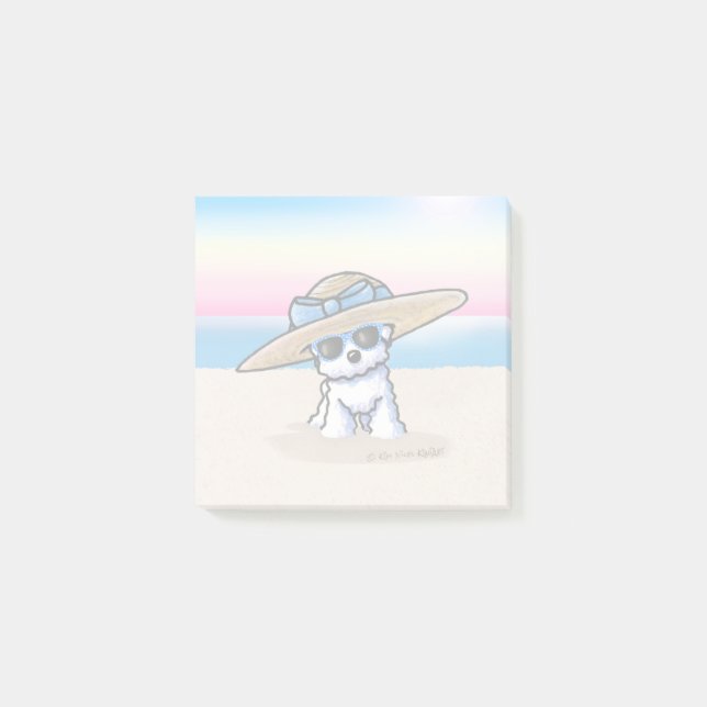 Bloco De Notas KiniArt Bichon Frise Praia (Frente)