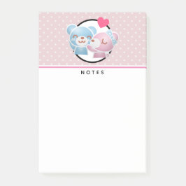 Bloco De Notas Kissing Bears Cute e Kawaii