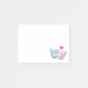 Bloco De Notas Kissing Bears Cute e Kawaii