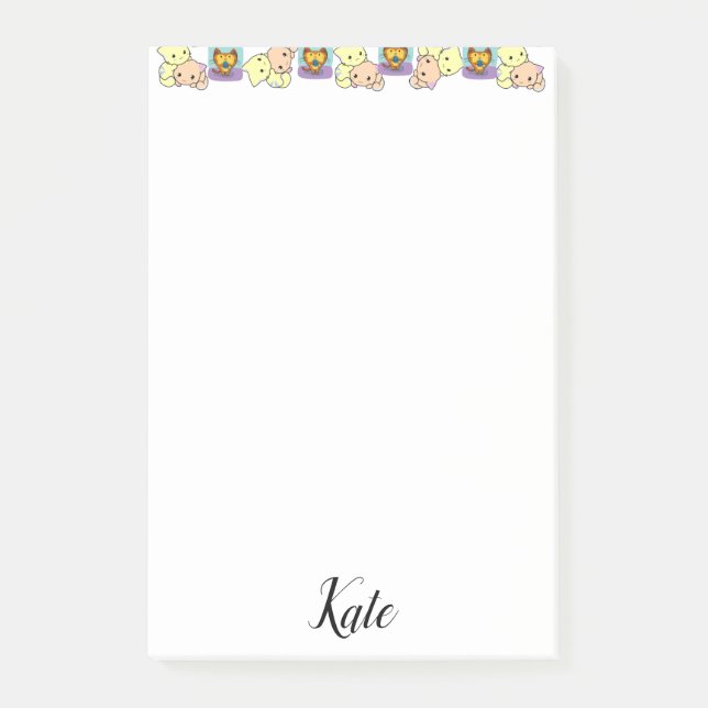 Bloco De Notas Kit de Blocos Post-it Gatos Gatinhos (Frente)