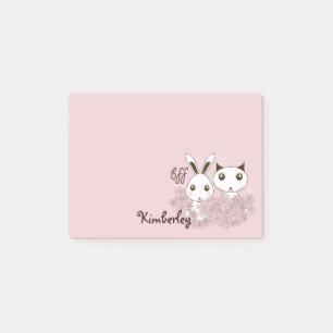 Bloco De Notas Kit de Coelhinho Fofinho Amigos Animais Rosa Menin