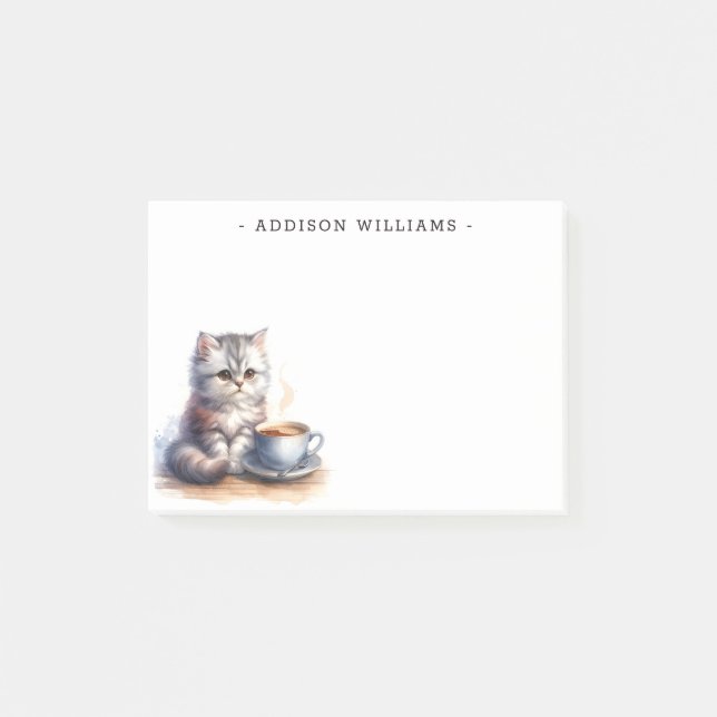 Bloco De Notas Kit de Gatinho Personalizado e Café (Frente)