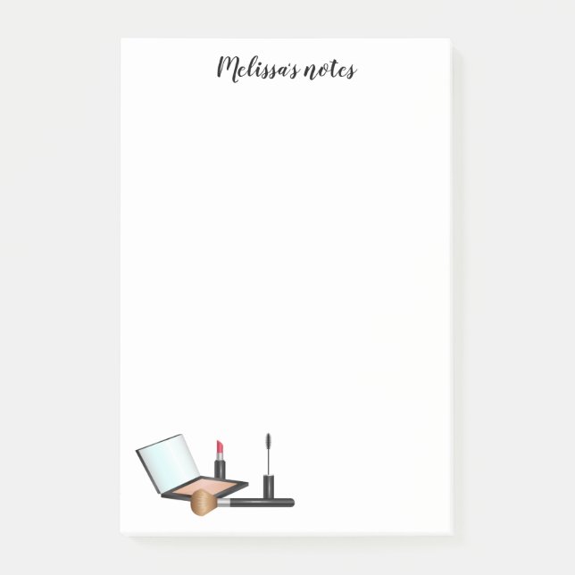 Bloco De Notas Kit de Itens de Maquiagem com Título Personalizado (Frente)