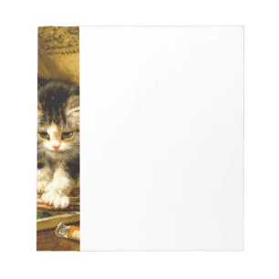Bloco De Notas Kitten com pintura e escovas