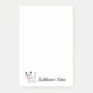 Bloco De Notas Kitty Cat Love Notes Personalizar texto Gato b