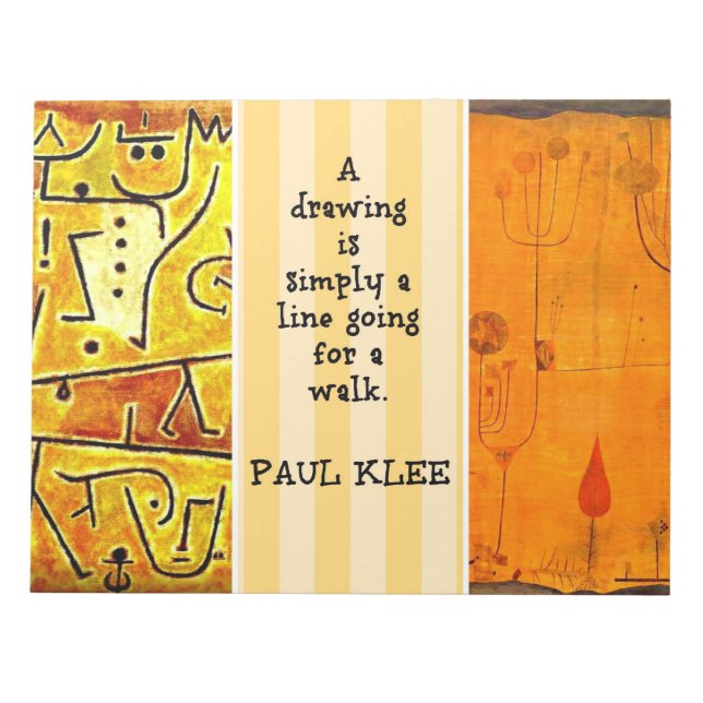 Bloco De Notas Klee - Citação e Pinturas (Frente)
