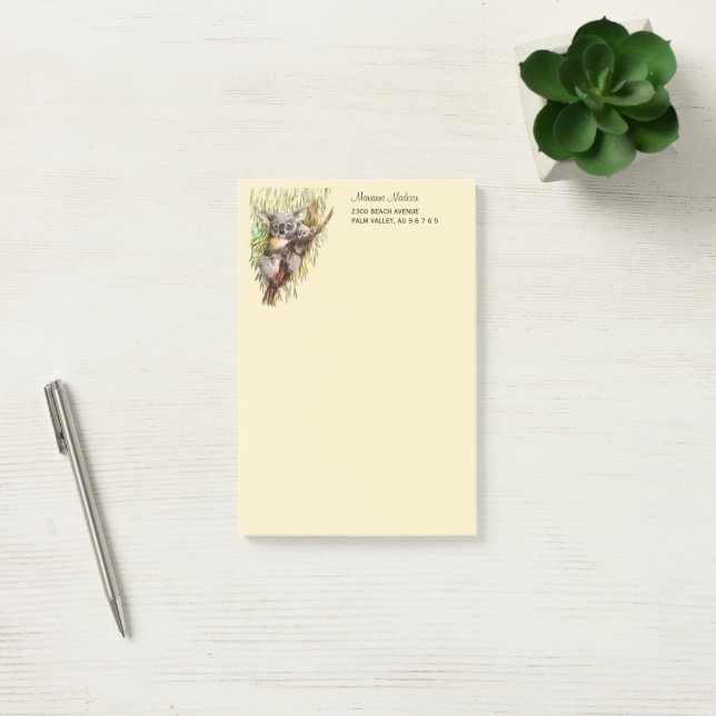 Bloco De Notas Koala com pintura aquosa para bebês (Escritótio)