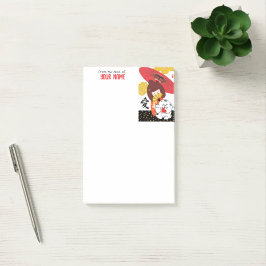 Bloco De Notas KOKESHI LOVE Chow dog furoshiki valentine