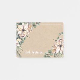 Bloco De Notas Kraft Paper Floral White Poinsettia