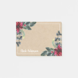 Bloco De Notas Kraft Paper Spruce Red Poinsettia