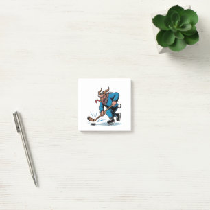 Bloco De Notas Krampus Assustador Jogando Hóquei no Gelo Natal