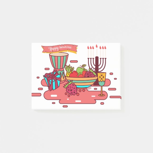 Bloco De Notas kwanzaa rosa feliz (Frente)