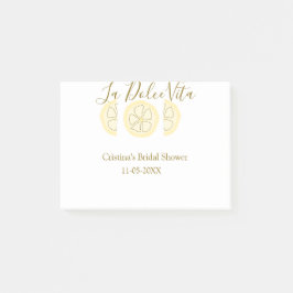 Bloco De Notas La Dolce Vita amarelo limão chá de noiva pastel bo