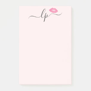 Bloco De Notas Lábios cor-de-rosa elegantes caligrafia manuscrit