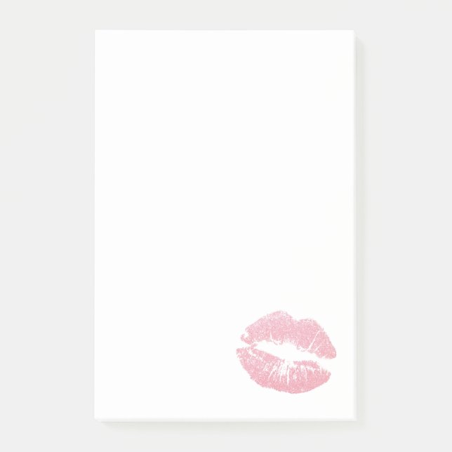 Bloco De Notas Lábios de brilho rosados sexy brilhantes (Frente)