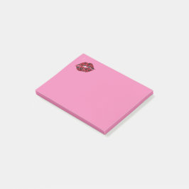 Bloco De Notas Lábios Vermelhos notas adesivas Rosa