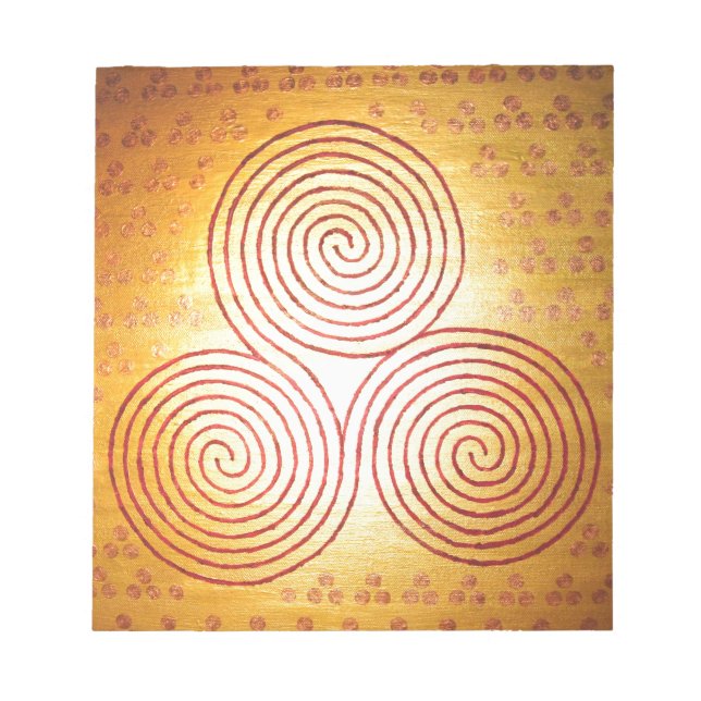 Bloco De Notas Labirinto de Espiral Tripla (Frente)