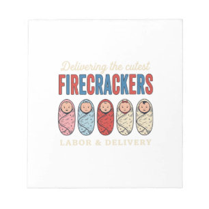 Bloco De Notas Labor & Delivery Fogos de Artifício Enfermeira de