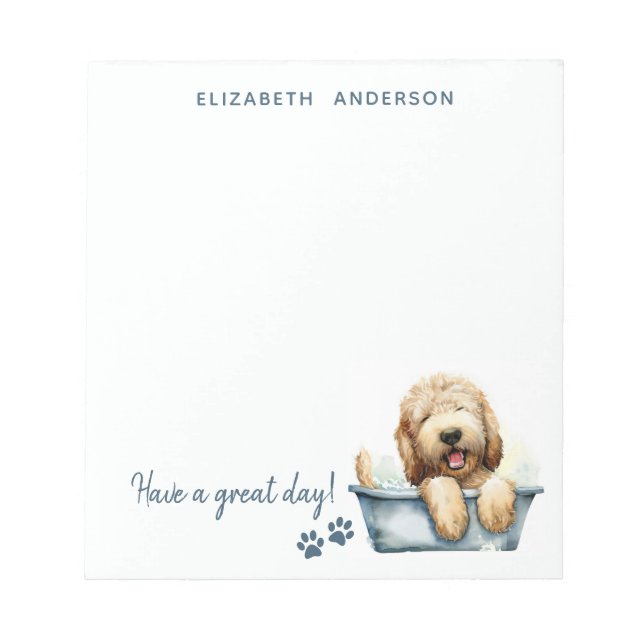 Bloco De Notas Labradoodle Dog Personalizado (Frente)