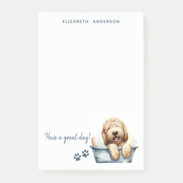 Bloco De Notas Labradoodle Dog Personalizado (Frente)