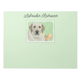 Bloco De Notas Labrador Amarelo - Impressão de Retriever e Tênis