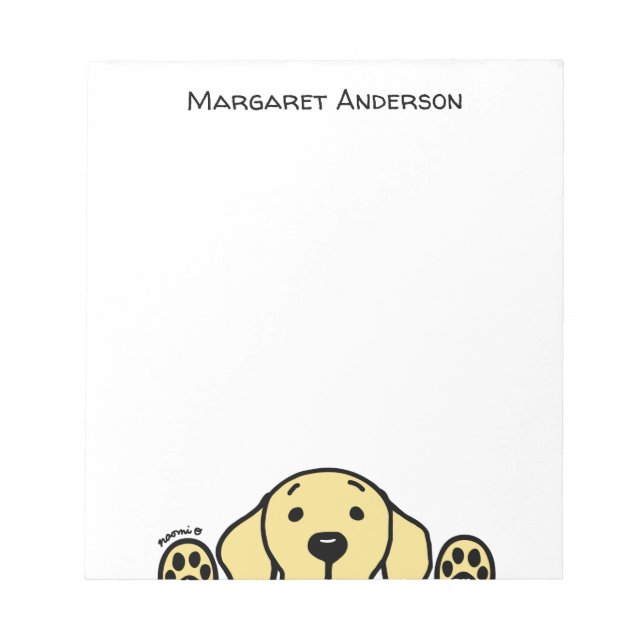 Bloco De Notas Labrador Amarelo Personalizado A Ver-Te O Bloco De (Frente)