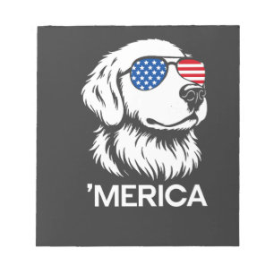 Bloco De Notas Labrador Patriótico Bandeira Americana Quatro de J