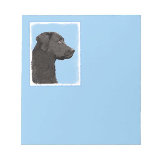 Bloco De Notas Labrador Retriever Black Painting Original Dog Art (Frente)