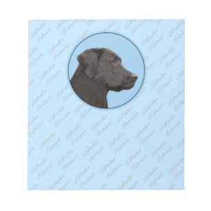 Bloco De Notas Labrador Retriever Black Painting Original Dog Art