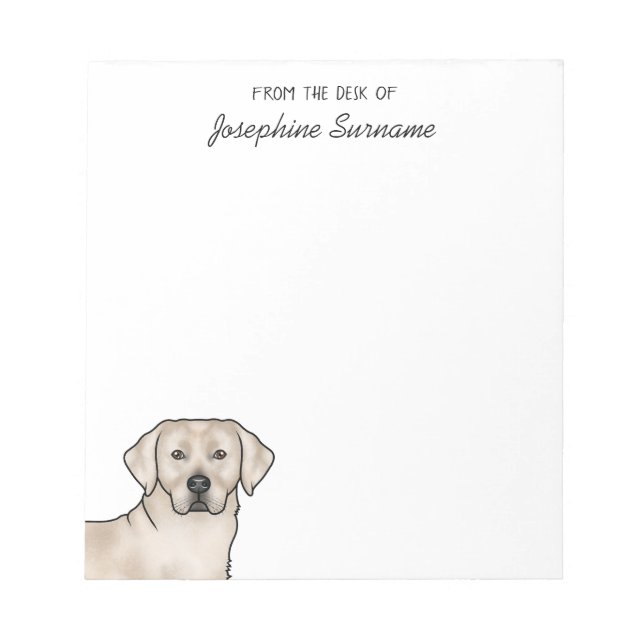 Bloco De Notas Labrador Retriever Labrador Creme com Nome Persona (Frente)