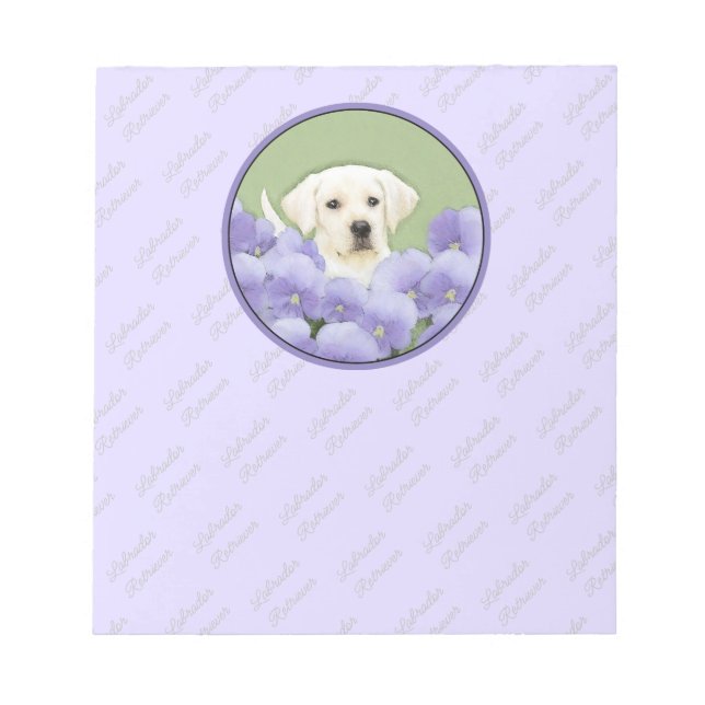 Bloco De Notas Labrador Retriever Puppy Pintura Original (Frente)