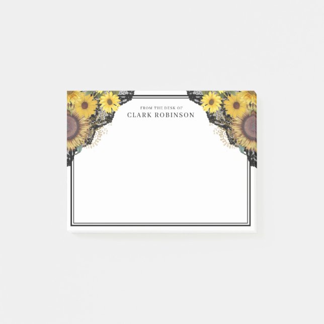 Bloco De Notas Lace De Girassol Da Mesa De (Frente)