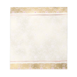 Bloco De Notas Lace Floral Dourado e rosa elegante