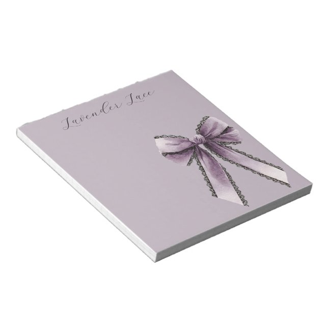 Bloco De Notas Laço de renda preto lavanda (Inclinado)