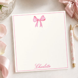 Bloco De Notas Laço Rosa Feminino
