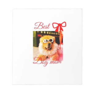 Bloco De Notas Laço vermelho melhor cachorro mãe pai foto nome do