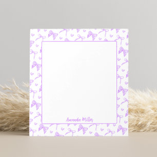 Bloco De Notas Lacos de Coquete Purple Fofa Nome Personalizado