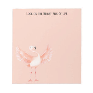 Bloco De Notas Lado Brilhante da Vida Flamingo Rosa