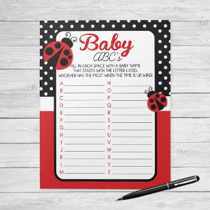Bloco De Notas Ladybug ABC Baby Name - Chá Game Pack