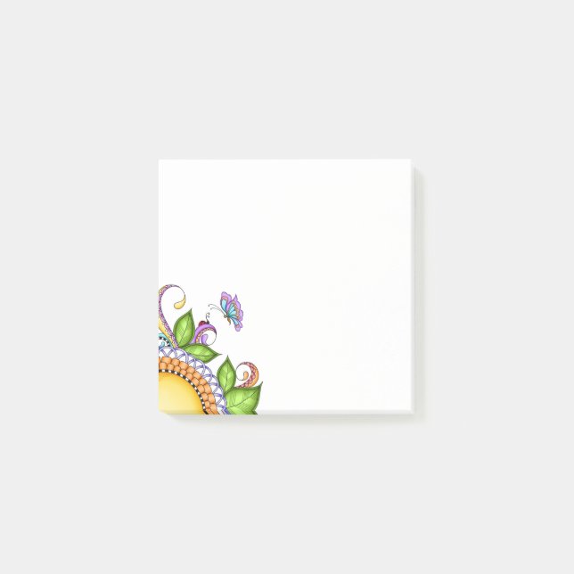 Bloco De Notas Ladybug e Flor de Portas da Borboleta (Frente)