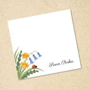 Bloco De Notas Ladybug Floral Bluebells ButterCup Sticky
